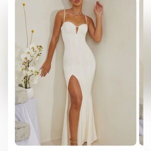 Oh Polly White Flavia maxi dress